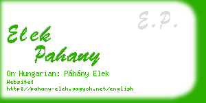 elek pahany business card