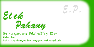 elek pahany business card